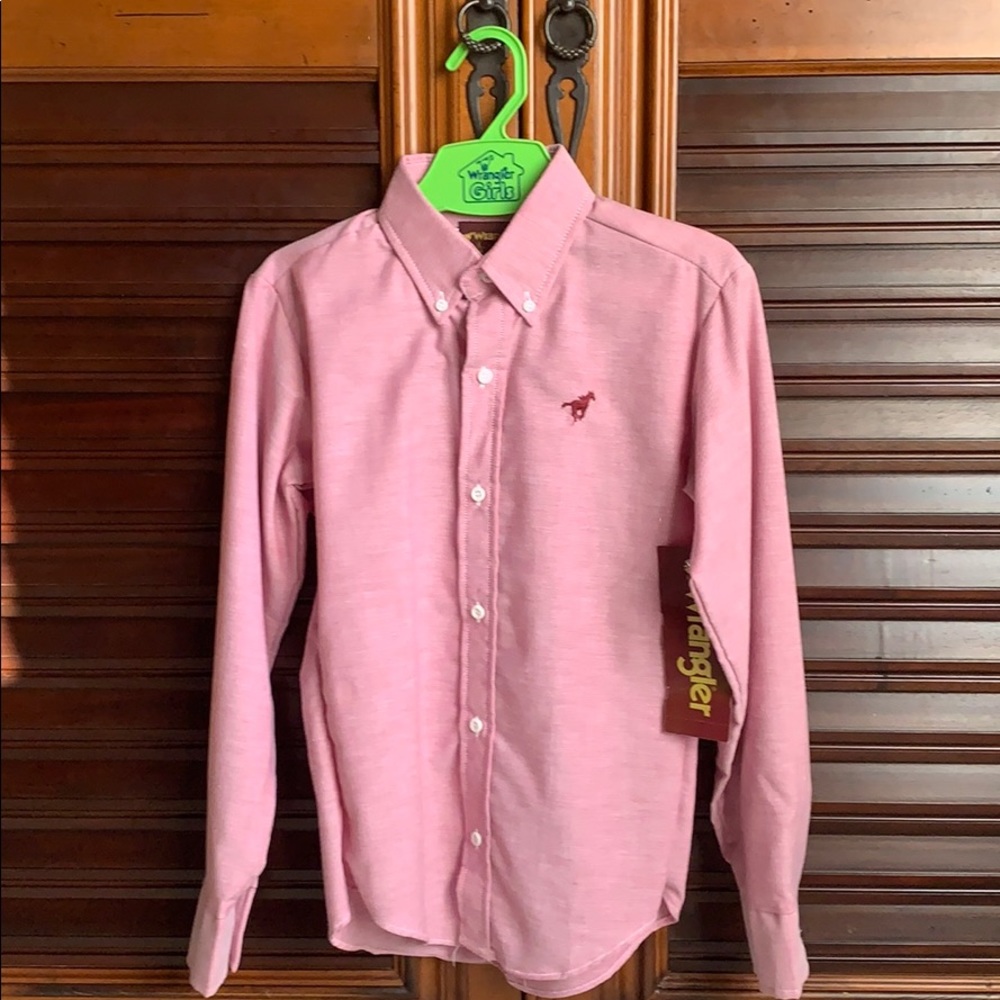 NWT Wrangler Pink Button-down Long Sleeve